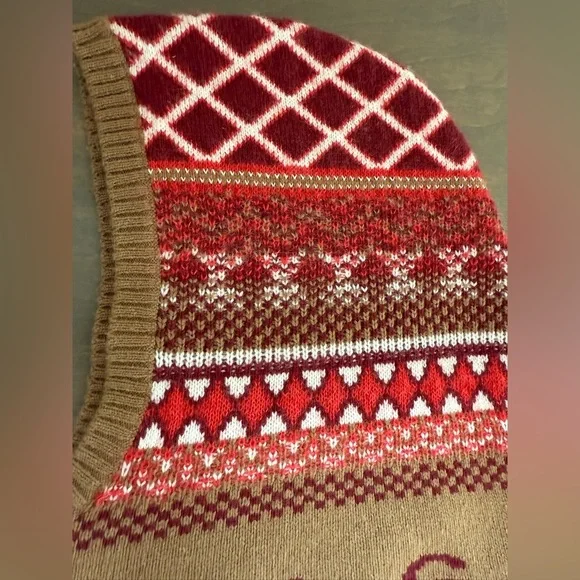 NWT • Bogner Balaclava Torie Hood Cashmere Wool Blend Patterned •OS - Picture 3 of 5